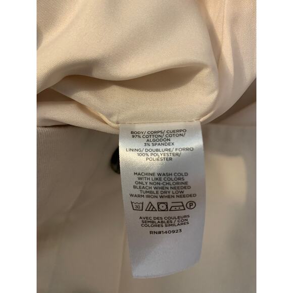 Loft NWT Beige Button Detail Women's Size 4 Knee Length Skirt Lined - Picture 5 of 6